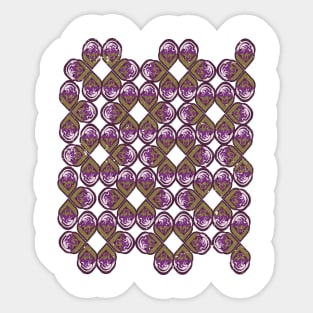 Purple and Olive Color Seamless Pattern Sticker